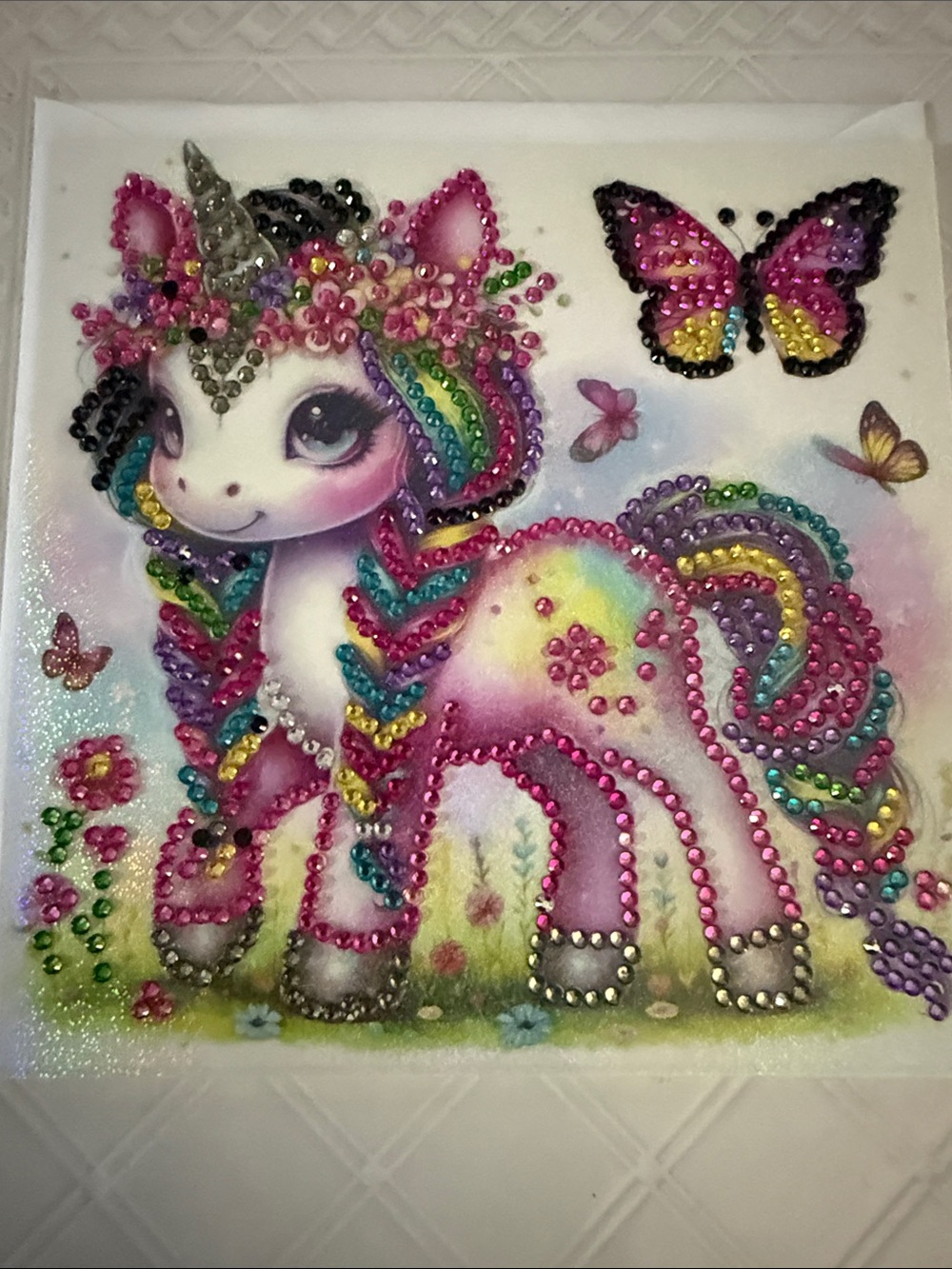 Unbranded Pink Rainbow Unicorn Diamond Art Canvas